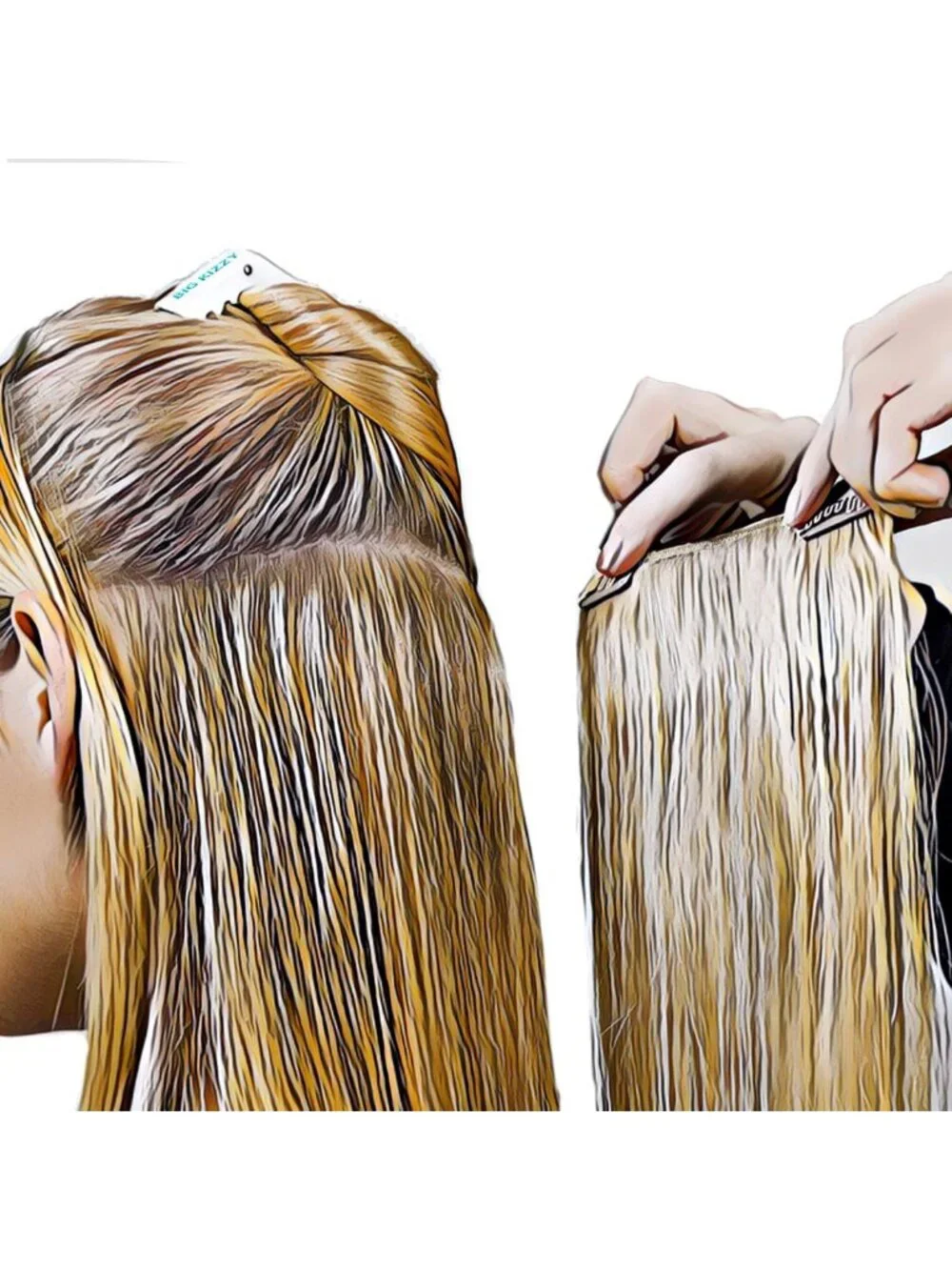 DIY Clip-In Hair Extensions Kit - Brown, Customizable Snap Clips, No Sewing